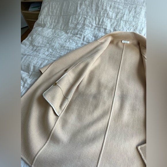Metaformose Double Faced Wool Cashmere Coat, Beige - Picture 3 of 11